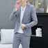 Korean Slim Fit Two-Piece Suit Set for Men Casual Trendy British Style Coat and Trousers