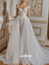 Graceful Floral A Line Wedding Dress with Sheer Back Gown