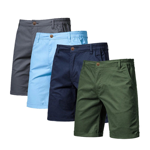 Men Summer Casual Business Shorts Elastic Waist Gym Running Shorts