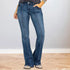Women's Low Waist Boot Cut Jeans Slim Stretch Denim Trousers