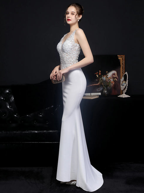 Sexy Elegant Luxury Wedding Evening Long Dresses for Women Rhinestone Prom Party Dresses Summer Dress