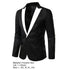 Elegant Men's Blazer Suit Jacket - Casual Long Sleeve Coat with Single Button Closure