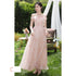 Off Shoulder Bridesmaid Dress Elegant Bubble Sleeve Floral Print Aline Gown For Party