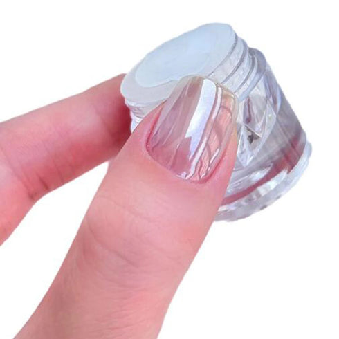 Magic Clear Pearlescent Mirror Effect Nail Glitter Powder - 0.5g Shimmering Aurora Pearl Chrome Pigment for Stunning Nail Art