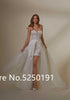 Popular Sweetheart Full Lace Short Sheath Wedding Dresses With Detachable Train 2 In 1 Bridal Gown