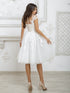 Short Wedding Dresses White For Women Cap Sleeve Lace Appliques Boho Bridal Gown