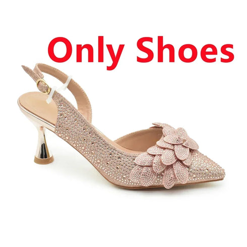 Luxury Italian Shoes and Bag Set for Women Wedding Pumps
