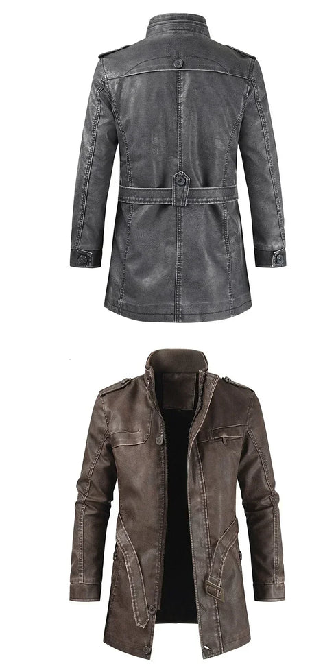 Fleece-lined Faux-Leather Jacket — Warm, Slim & Winter-Ready