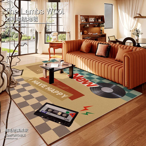American Retro Cartoon Area Rug for Living Room and Bedroom Decor