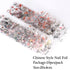 Elegant Chinese Character Nail Art Foils - 10pcs Crane, Bamboo, Gold Fish, and Flower Slider Stickers for Stunning Gel Polish Nail Decoration, Marble Nail Designs, BEDXK12