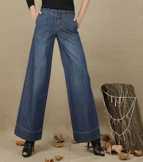 High Waist Wide Leg Jeans for Women Casual Baggy Trousers