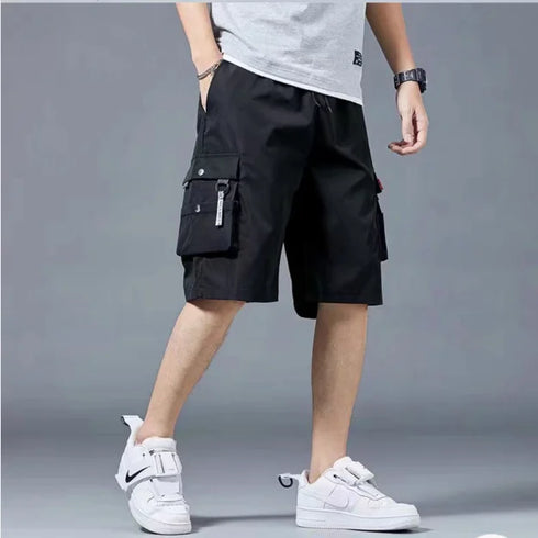 Men's Casual Workwear Shorts with Multiple Pockets for Summer Comfort