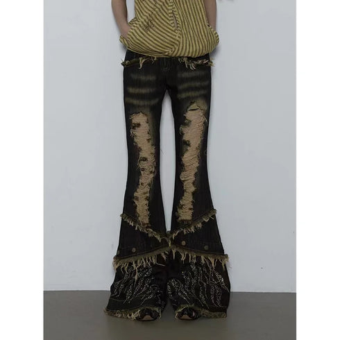 Vintage High Waist Wide Leg Baggy Jeans for Women - Trendy Streetwear Ripped Denim Trousers Perfect for Fall Outfit Inspiration and Styling with Wide Leg Jeans