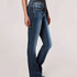 Womens Jeans Mid Waisted Straight Leg Bootcut Denim Trousers