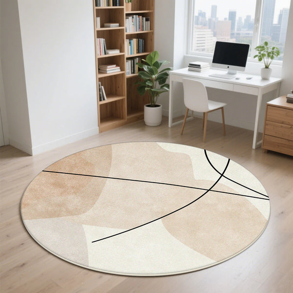 Modern Style Round Carpet Thickened Anti Slip Mat Soft Fluffy Decor Rug