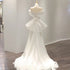 Celebrity Princess Wedding Dresses Satin Vintage Off The Shoulder Long Train Ball Gown Party Dress