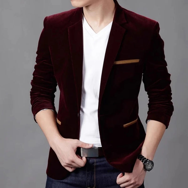 Stylish Men's Corduroy Blazers and Casual Dress Jackets - Slim Single-Breasted Suits for Smart Spring and Autumn Fashion, Available in 5XL
