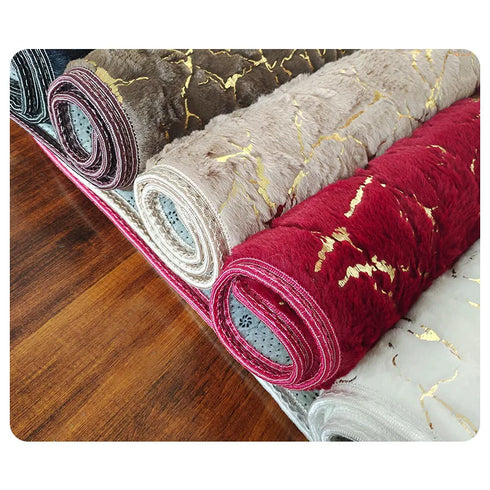 Faux Rabbit Fur Rug for Living Room Luxury Plush Carpet Mat for Bedroom and Bathroom