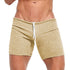 Mens Sexy Drawstring Ribbed Sleepwear Shorts Gym Sportswear