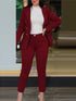 Chic Women's Long Sleeve Suit with Slim-Fit Wrap Buttock Pencil Pants – Elegant 2 Piece Office Ensemble for Autumn and Winter Fashion