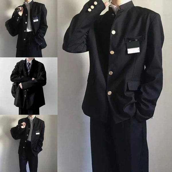 Men Spring Autumn Japanese Style School Uniform Blazers Jackets