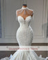 Princess Tassels Sheer Neck Mermaid Wedding Dress Gowns