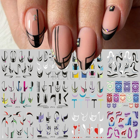 Animal Print Water Nail Decals - Cow and Leopard Designs for Stunning Winter Manicure - 12 Unique Patterns for Creative Nail Art