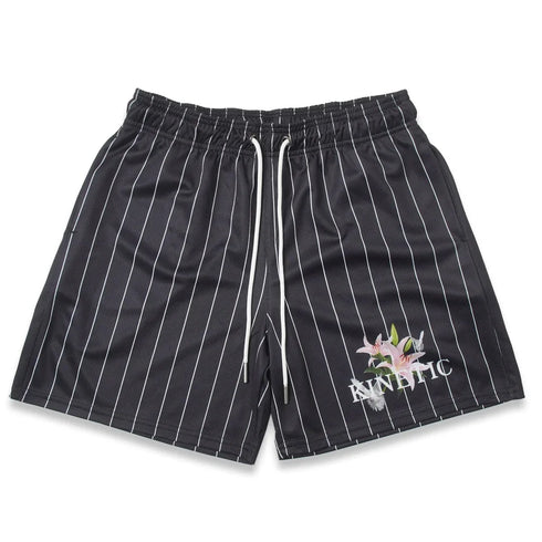 Striped Pattern Casual Shorts for Men's Fitness and Basketball
