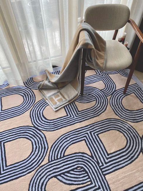 French Style Plush Carpet for Living Room and Bedroom Minimalist Fluffy Rug