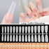120pcs Coffin Shape Clear Full Cover Fake Nails - Long Press On Acrylic Nail Tips for Autumn Nails