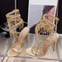 Elegant Crystal Tassel Stiletto Sandals Women Heels