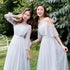 Bridesmaid Dress Elegant Tulle Ankle Length Gown With Elastic Waistband And Appliques Bridesmaid Dresses