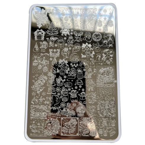 Festive Nail Art Stamping Plates with Christmas Designs - Perfect for Holiday Manicures and Creative Nail Templates