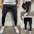 Fashion Streetwear Ripped Skinny Jeans Men Cargo Pants Slim Fit