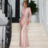 Elegant O-neck Long Sleeve Bodycon Evening Party Dresses