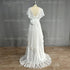 Boho V Neck Wedding Dress Aline Backless Floor Length Chiffon Gown with Built In Bra Maternity Friendly