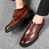 Elegant Men's Formal Dress Brogue Shoes - Slip-On British Gentleman Oxfords for Weddings and Special Occasions
