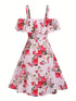 Floral Print Off-Shoulder Ruffle Dress for Women in Spring and Summer Fashion