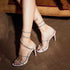 Rhinestone Snake Stiletto Gladiator Sandals For Wedding