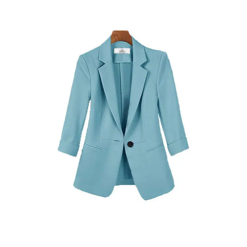 Elegant Women's Casual Blazers Jacket and Slim Fit Pants Two Piece Suit for Professional Summer Wear - Stylish Korean Inspired Outfit Set