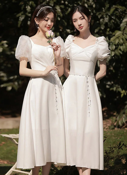 Bridesmaid Dress Floor Length Jersey Gown With Ruched Bow Sweetheart Neckline For Wedding Party Dress