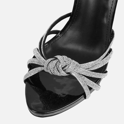 Crystal Narrow Band Platform Heels For Women Sandals