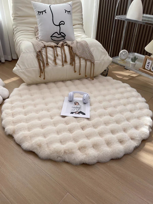 Nordic Round Carpets Plush Floor Mat Soft Area Rugs Shaggy Indoor Decor