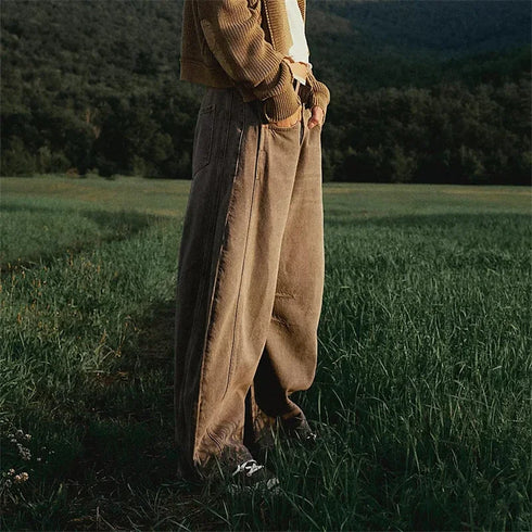 Casual Women’s Wide Leg Barrel Jeans - Perfect for Fall Outfits, Baggy Mid Rise Denim Style, Ankle-Length Comfort