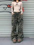 Women Y2K Camouflage Cargo Jeans Vintage High Waist Pants