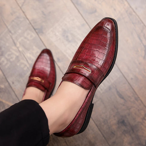 Stylish Italian Leather Penny Loafers for Men - Classic Dress Shoes for Weddings and Formal Events, Available in Big Sizes 38-48