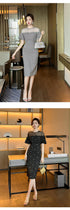 Work Style Striped Floral Formal Occasion Dress Women Clothes
