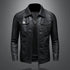 Autumn Oversized Slim Men's Motorcycle Riding Suit - Thickened Waterproof PU Leather Jacket for Casual Wear