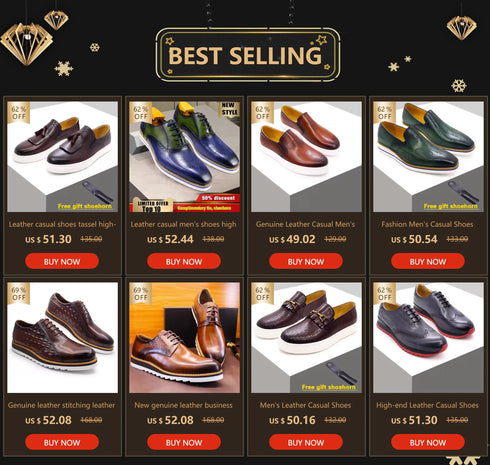 Genuine Leather Snake Pattern Casual Lace-Up Shoes for Men