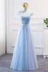 Prom Dress Elegant Floor-Length Tulle Gown With Appliques For Bridesmaid Dress Ideal For Banquet And Formal Event